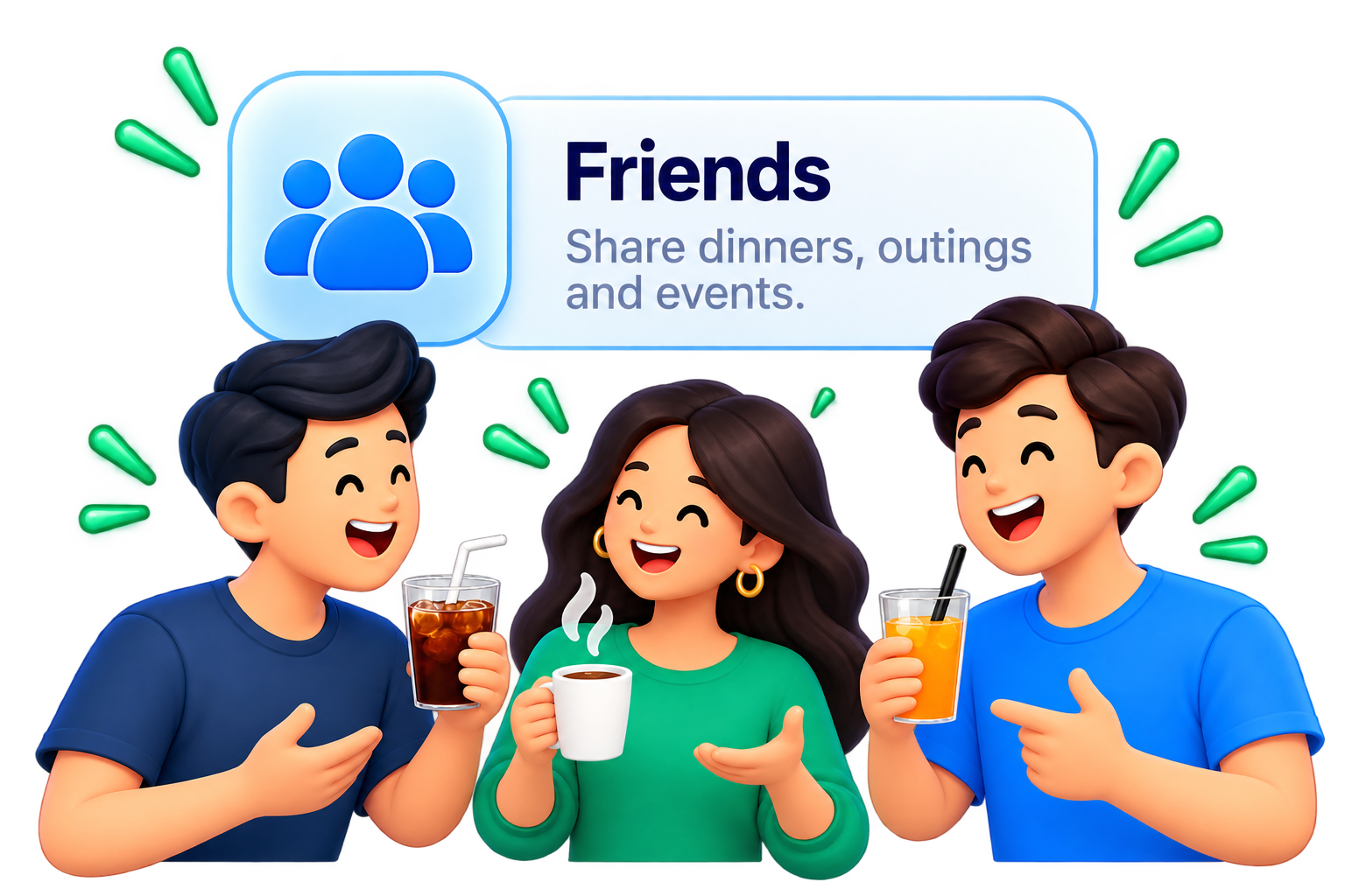 Friends splitting bills
